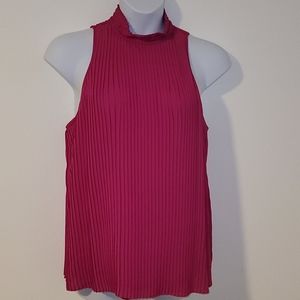 NWT Worthington sleeveless pink pleated blouse